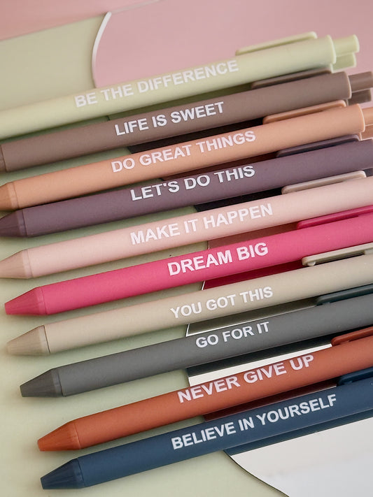 Bolígrafos con mensajes motivadores